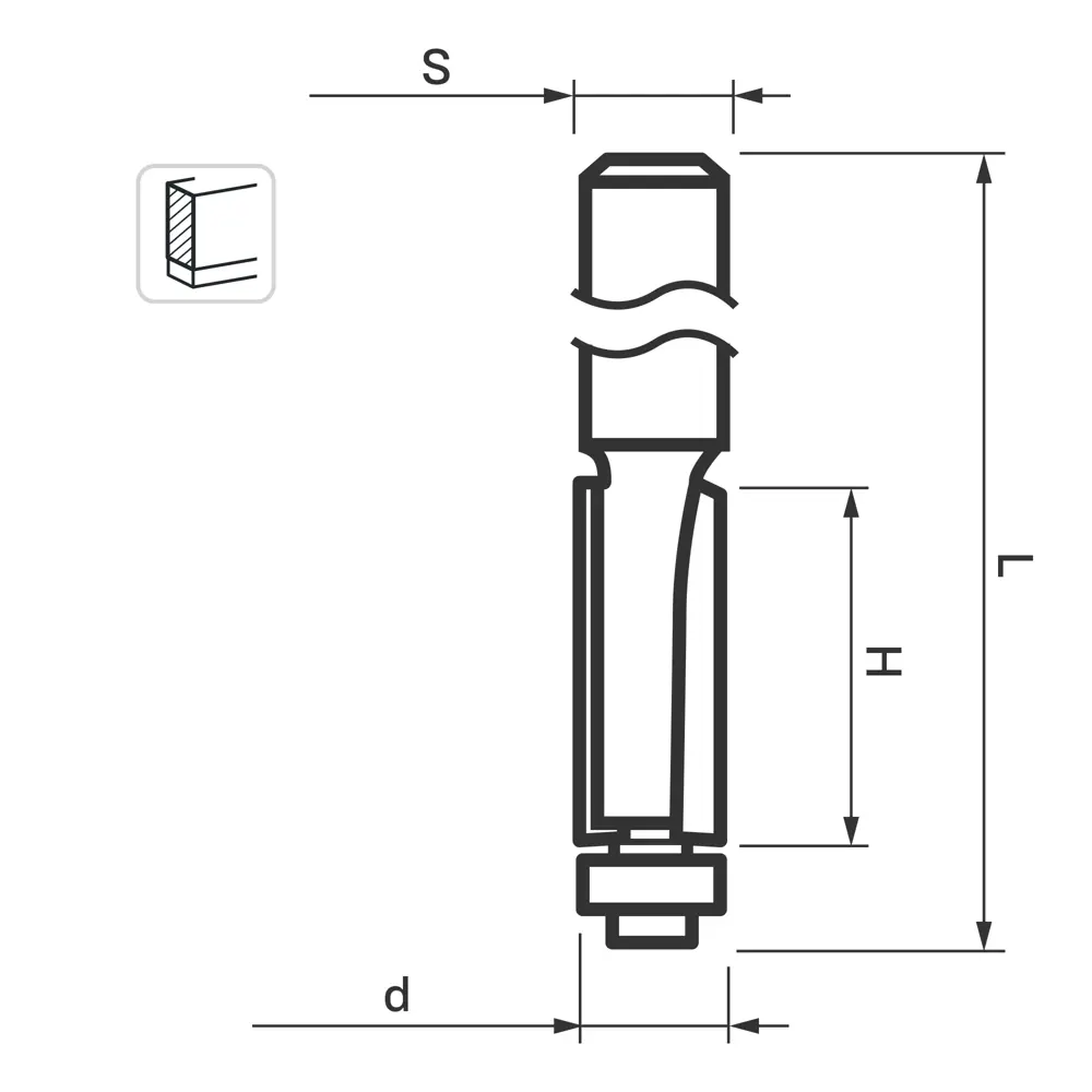 Фреза кромочная прямая Fit 36666, 16x25x68 мм STLM-2027402 - Вид №1