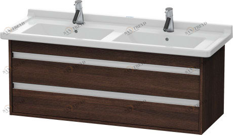 KT664605353 Тумбочка подвесная Ketho #KT6646 1200 x 455 мм Каштан темный, декор Duravit
