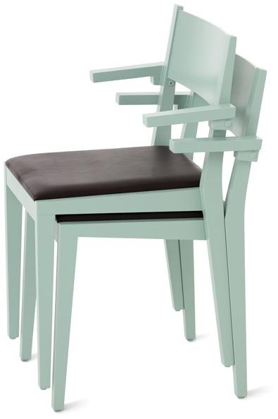 Nola Industrier Стул из лакированного дерева штабелируемый с подлокотниками Axel sun-id-1513673 - Вид №1