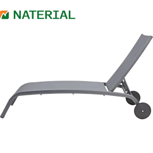Шезлонг с колесами Naterial Lyra 207х63 см алюминий/ текстиль темно-серый 82232587 STLM-2005957
