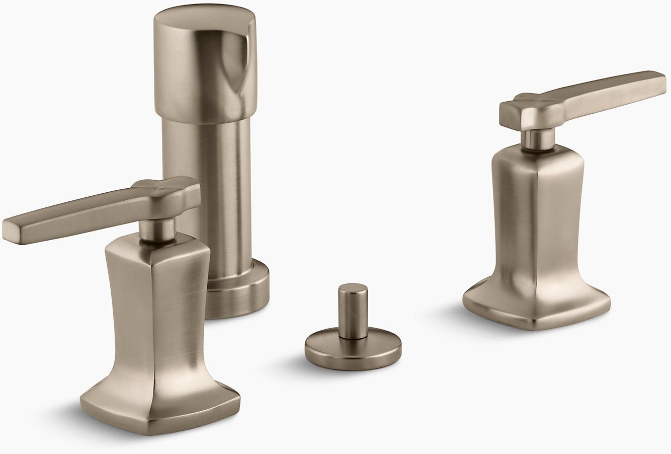 KOHLER Margaux Вертикальный смеситель для биде с рычажными ручками K-16238-4-BV 