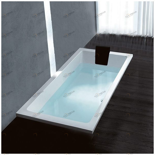 Ванна Gruppo treesse Quadra 150 V0700-DX-Z белая с золотой фурнитурой прямоугольная встроенная правая V0700DXZ