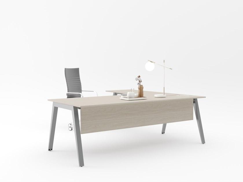 PROF Рабочий стол из дерева с системой управления кабелями Dodici sun-id-1491140 - Вид №3