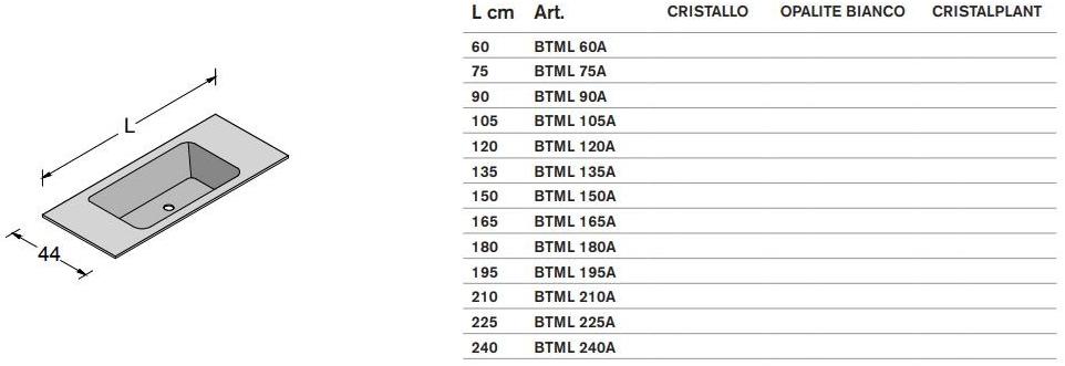 ARTELINEA Подвесная тумба под умывальник из хрусталя с ящиками  Al 351b / al 354b  - Вид №9