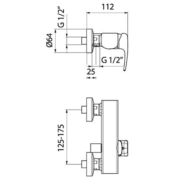 KI870102015 Смеситель для душа Webert Kimono - Вид №1