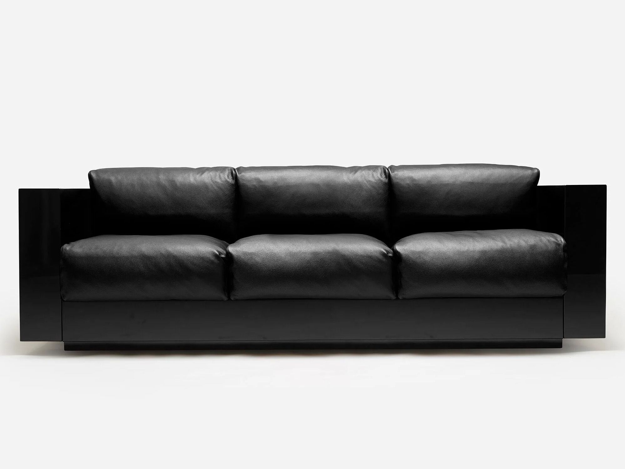 3-местный кожаный диван с лакированной деревянной рамой Poltronova Saratoga ARCH-00055667