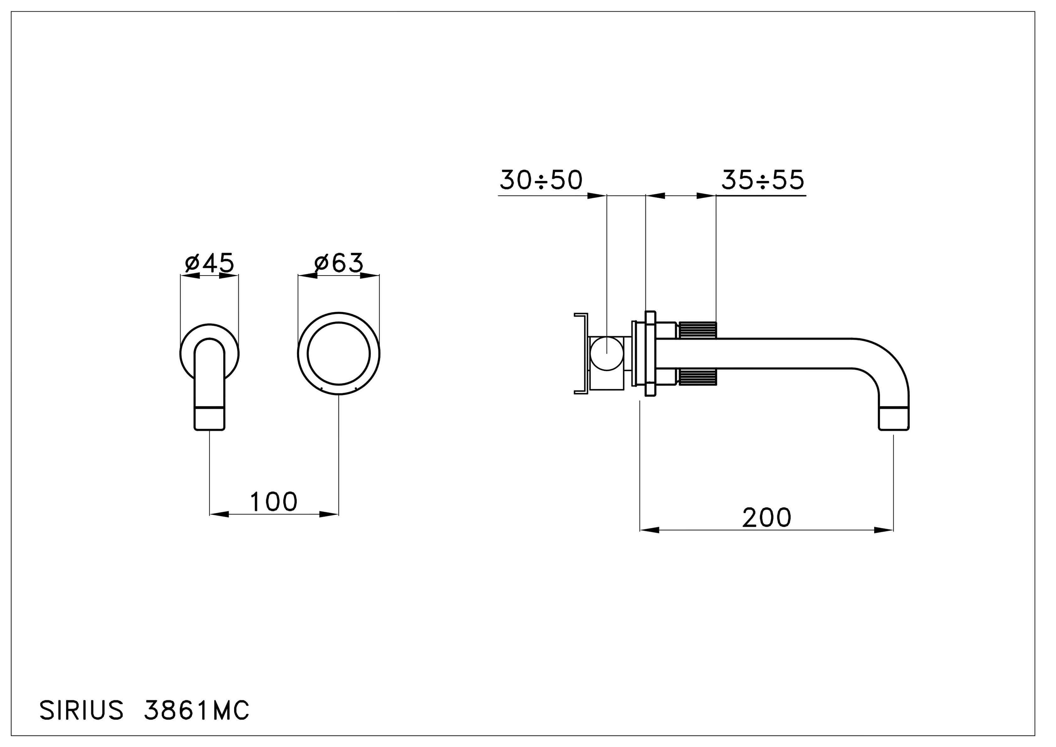 Настенный смеситель для раковины с 2 отверстиями RUBINETTERIE STELLA ARCH-00139327 - Вид №2