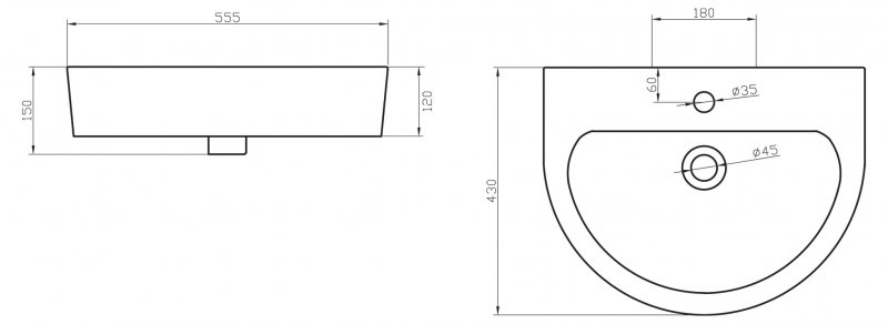 Раковина BelBagno MARINO с полупьедесталом Полупьедестал для раковины овальная BELBAGNO  - Вид №2