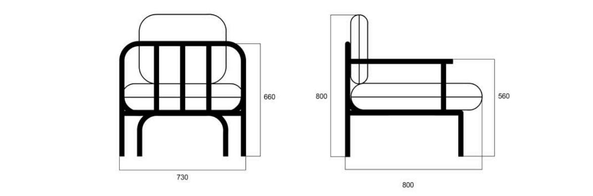 Тканевое садовое кресло с подлокотниками Joyf Havn ARCH-00016115 - Вид №7
