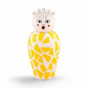 Ваза с крышкой фарфоровая 25,5х17 см бело-желтая Canopie Rosio SELETTI ДИЗАЙНЕРСКИЕ 00-3883258 Белый;желтый