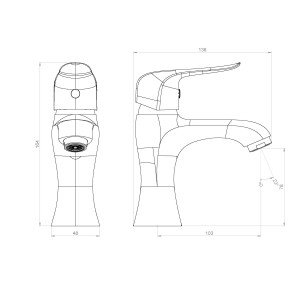330210000 Gold смеситель для умывальника Damixa Palace Evo