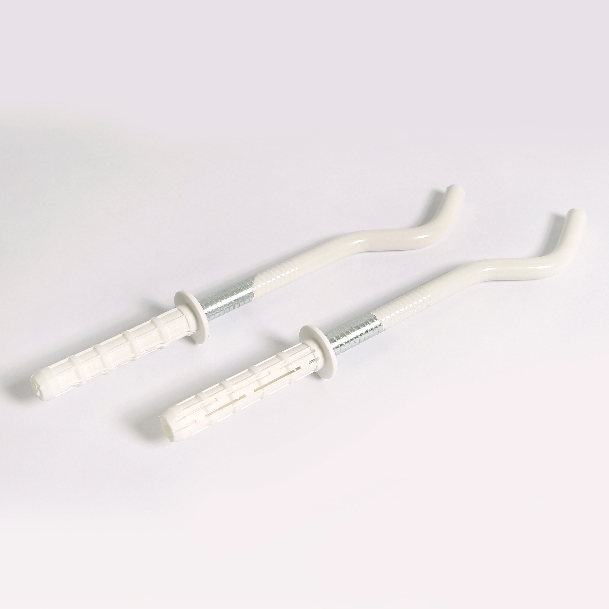 Комплект (2 шт) круглых штыревых пластифицированных кронштейнов TORIDO 9х170мм с дюбелями TABD09170P - Вид №1