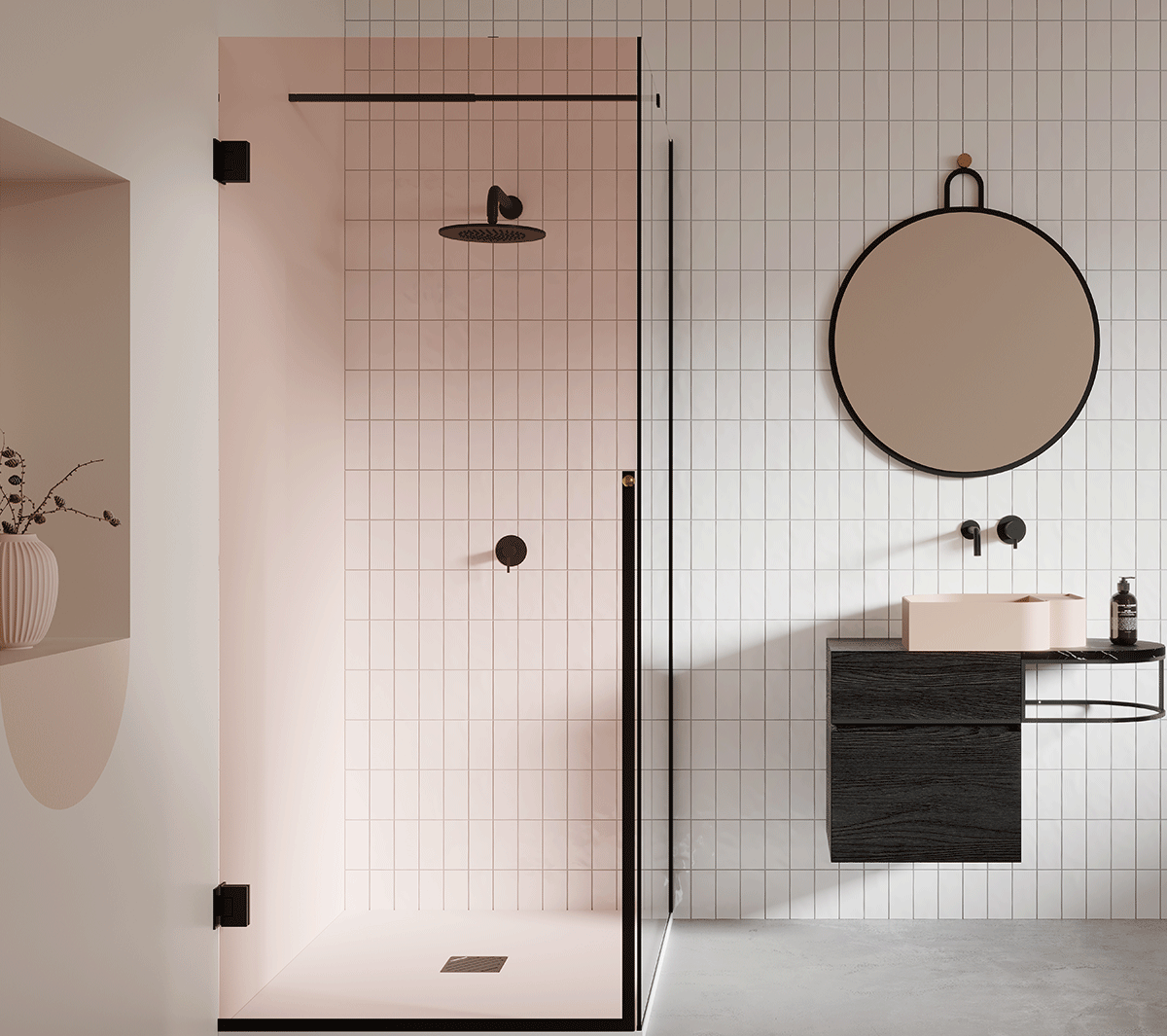 Ex.T SO20 SLEEK Душевая лейка с настенным держателем EXSO20SLNE+EXBRPSLNE - Вид №1