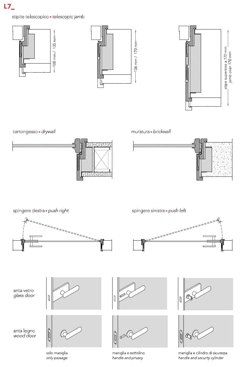 Алюминиевая и стеклянная распашная дверь с выдвижными петлями Lualdi двери ARCH-00141608 - Вид №14