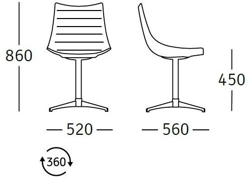ROSSIN Вращающееся кресло с тканевой обивкой Luc sun-id-1398667 - Вид №2