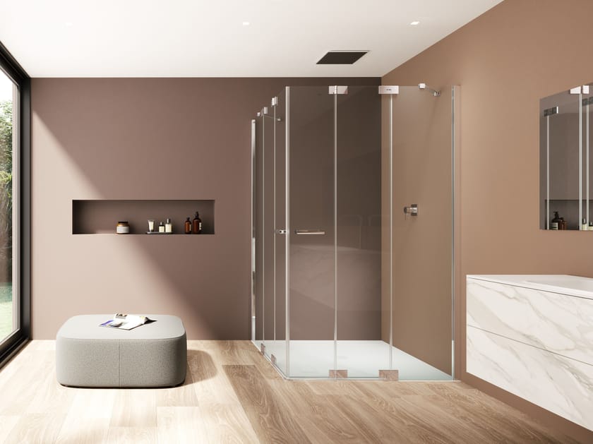 Стеклянная угловая душевая кабина Provex Industrie E-Lite ARCH-00037124