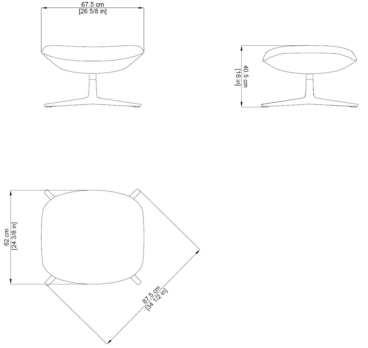 Тканевая мягкая спицевая подставка для ног Arper Aston Club ARCH-00147741 - Вид №3