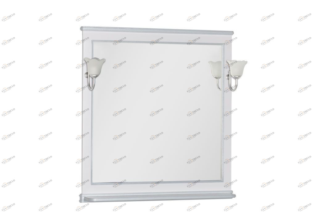 Зеркало Aquanet Валенса 90 белый краколет/серебро 00180040