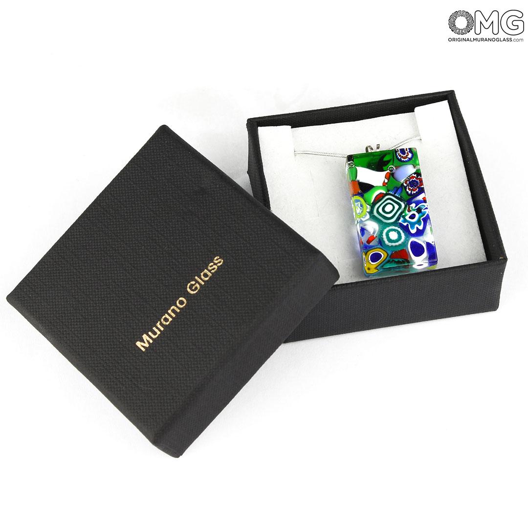3568 ORIGINALMURANOGLASS Подвеска с цветной мозаикой - муранское стекло OMG 4 см  - Вид №1