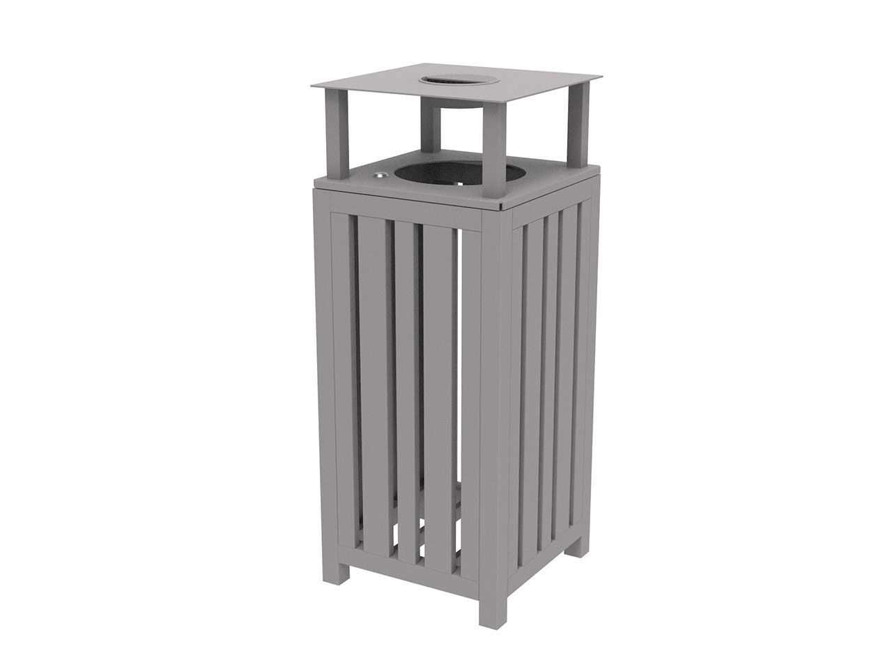 Оцинкованная стальная корзина для мусора с пепельницей Lazzari Braies ARCH-00120237 - Вид №2