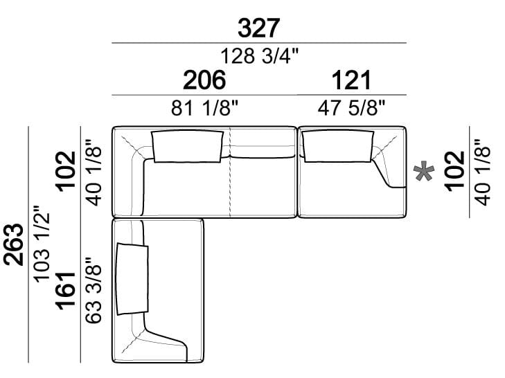 3-местный тканевый секционный диван Arketipo Starman ARCH-00099910 - Вид №28