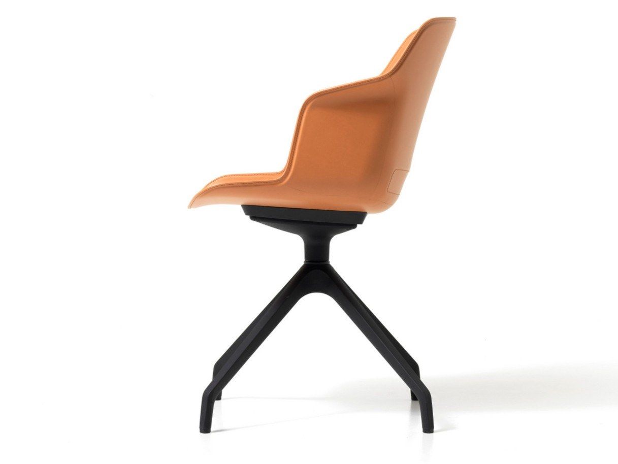 Кожаный операционный офисный стул с подлокотниками на насесте Diemme Clop ARCH-00037513 - Вид №2