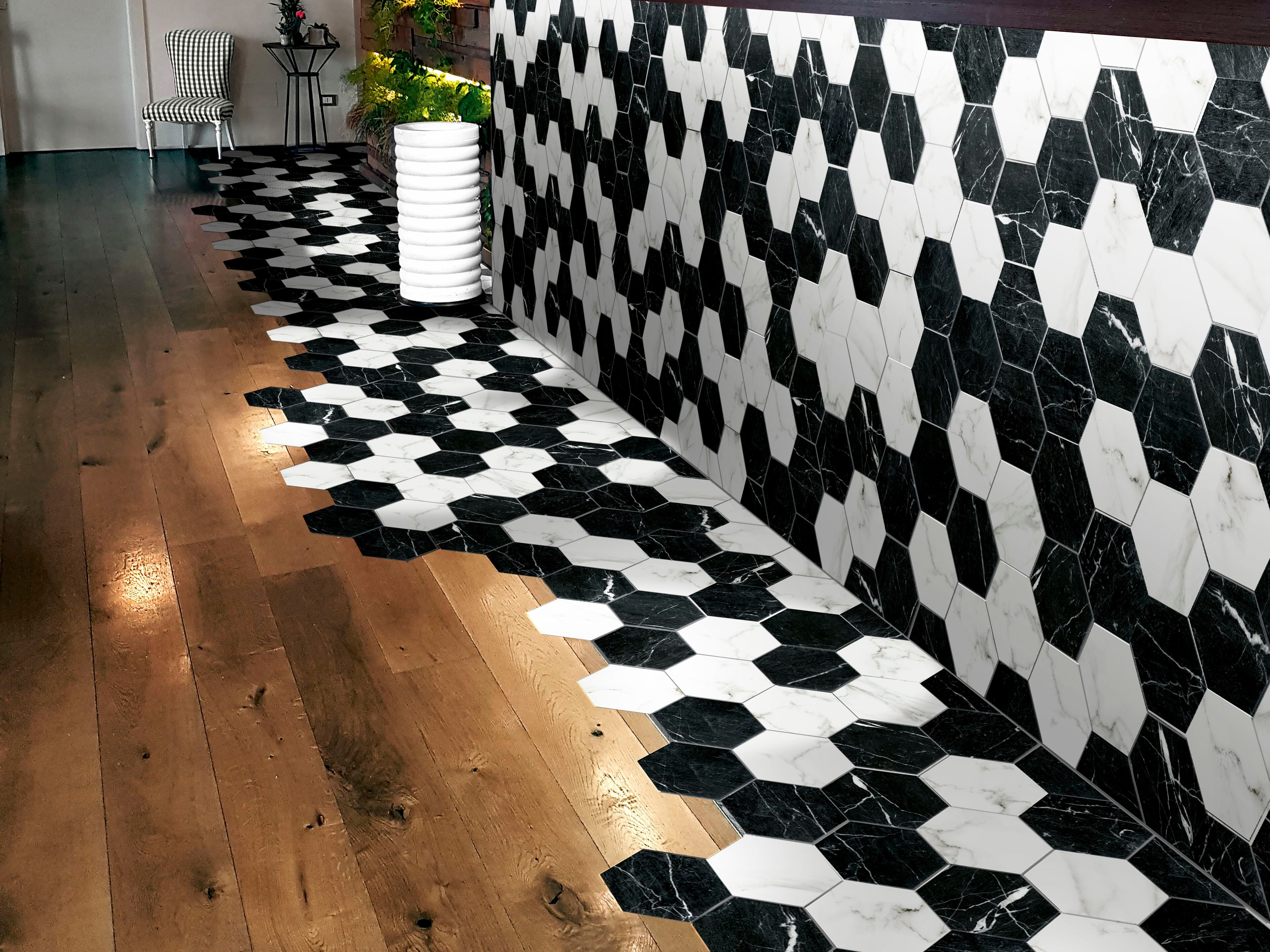 Пол / керамогранит с мраморным эффектом KERADOM ESAGONE MARMI ARCH-00100960