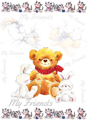 00750 Декупажная карта 21 x 29.7 см СК "Мои друзья" Чип-Арт 