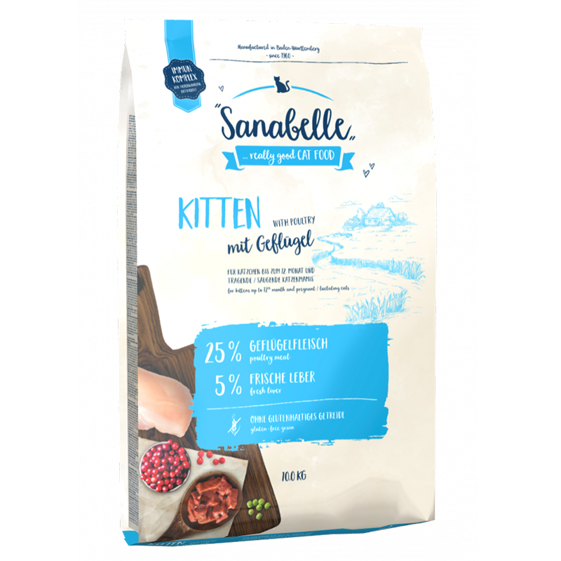 ПР0035426 Корм для котят Kitten домашняя птица сух. 10кг SANABELLE 