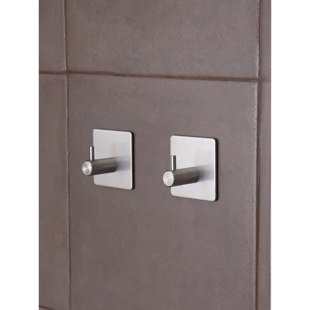 88581764 Крючок самоклеящийся квадратный прямой нержавеющий 2 шт. STLM-1012810 Santreyd  - Вид №7