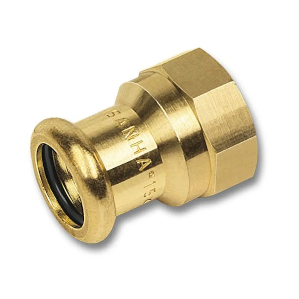 Пресс-фитинг с муфтой Sanha 1/2"x22 мм ВР-ВПР бронза STLM-2118754