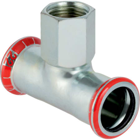 21304 Тройник Geberit Mapress из углеродистой стали, с внутренней резьбой Geberit 