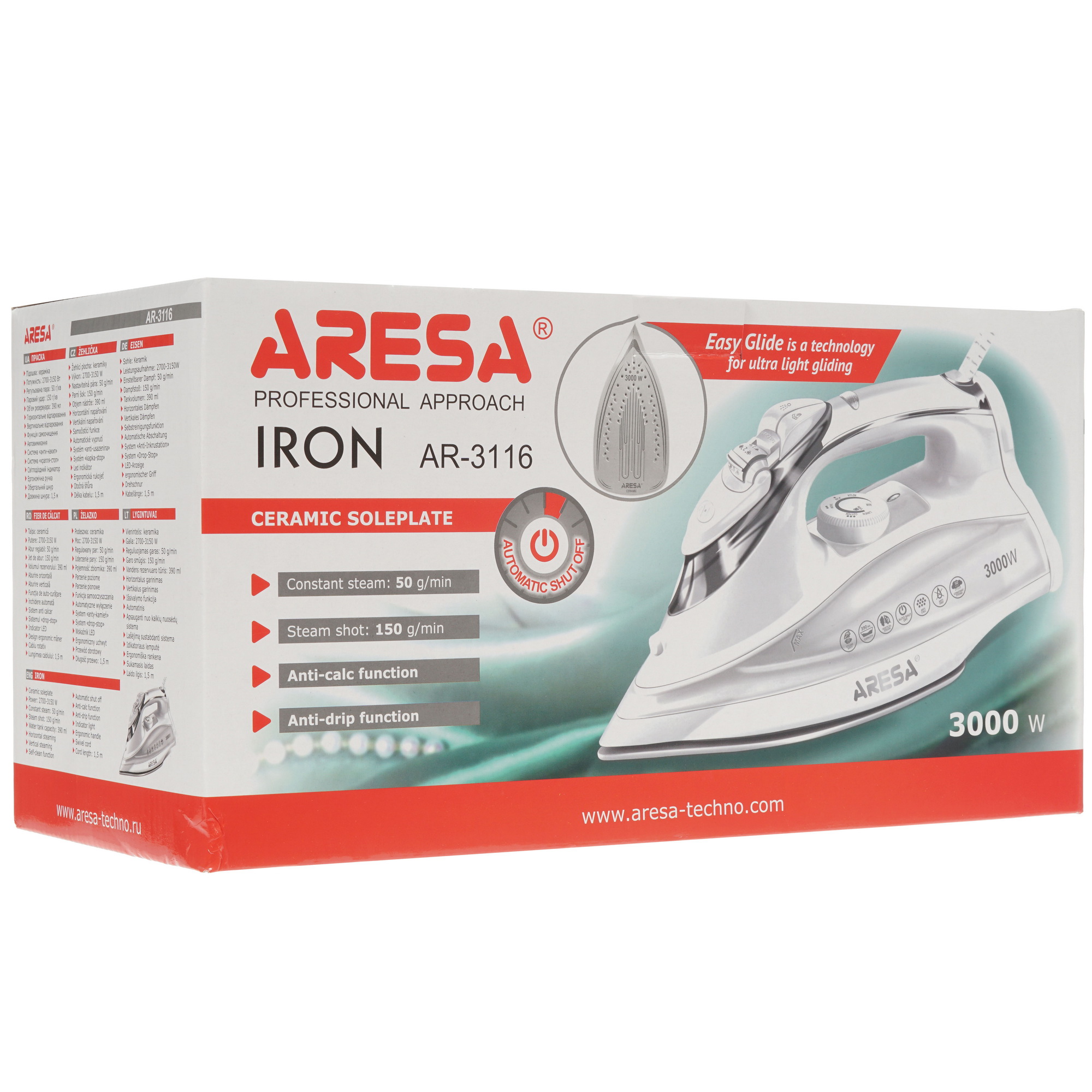 8152032 Утюг ARESA AR-3116 белый STDN-0007961 - Вид №8