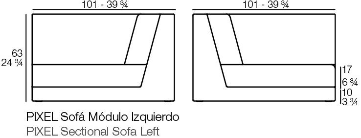 VONDOM Модульное угловое садовое кресло из виниловой ткани Pixel sun-id-1363340 - Вид №5