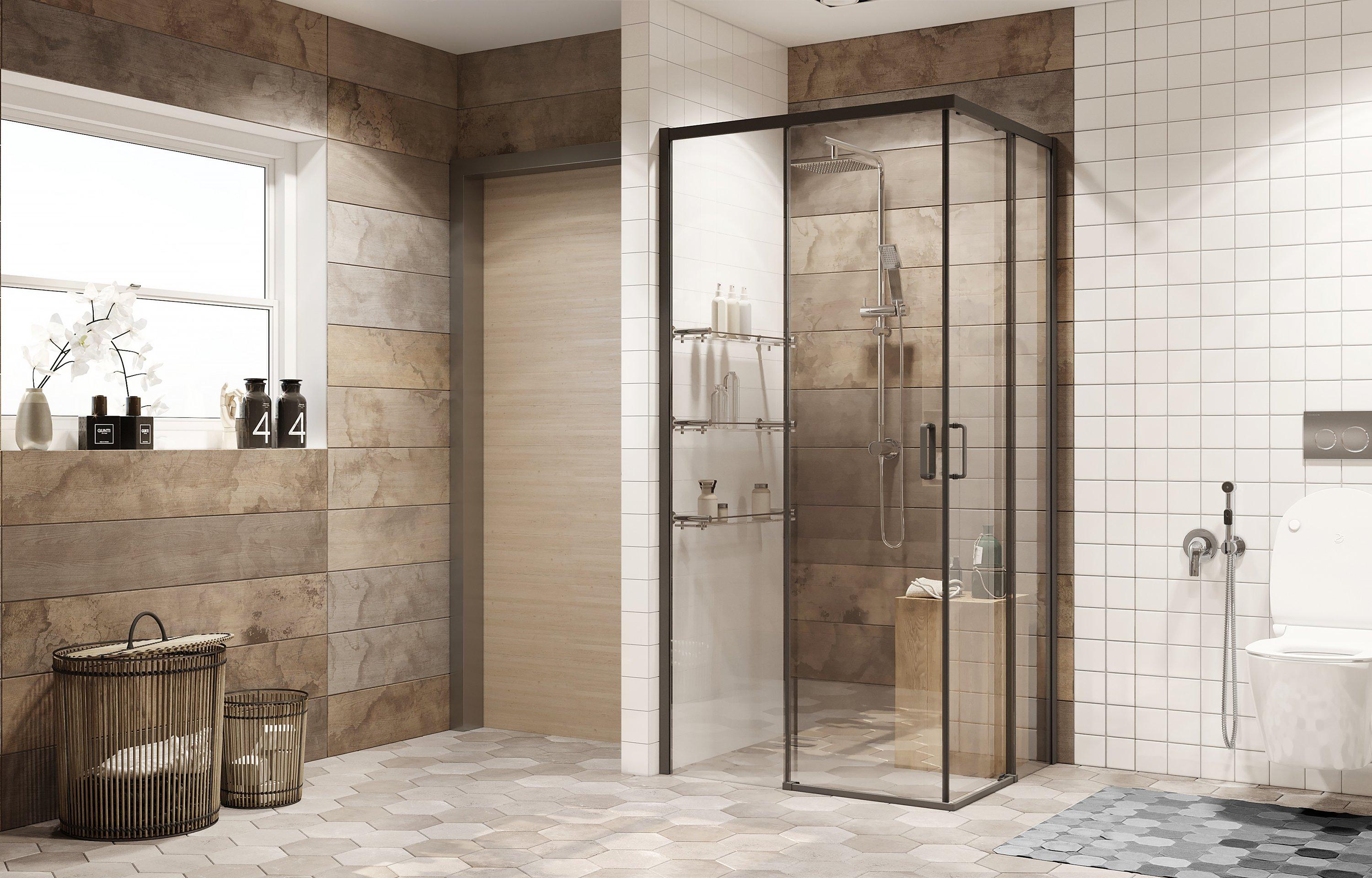 Душевое ограждение Ambassador Queen 11011204Black (1000x1000x2000), 1 место  - Вид №1