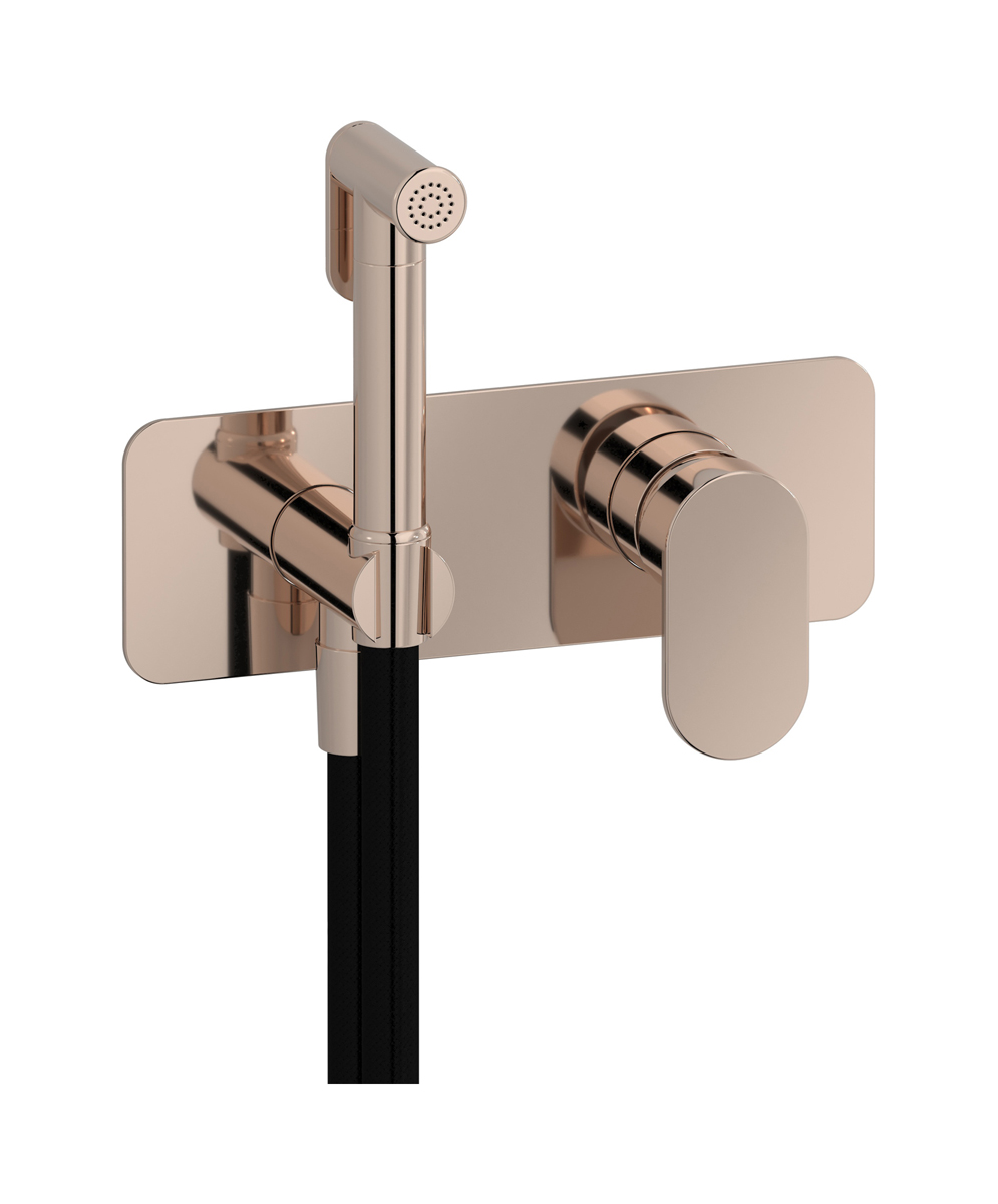 Внешние части гигенического душа со смесителем. WE ARE IB k2706rs Rose Gold K2