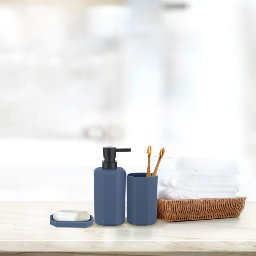 Дозатор для жидкого мыла SWENSA Grid синий - элегантный аксессуар для ванной 89350286 STLM-0971030 - Вид №1