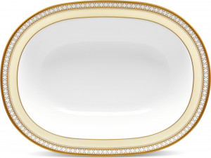 10639026 Noritake Салатник квадратный Noritake Noritake "Трефолио,золотой кант" 11см Фарфор костяной