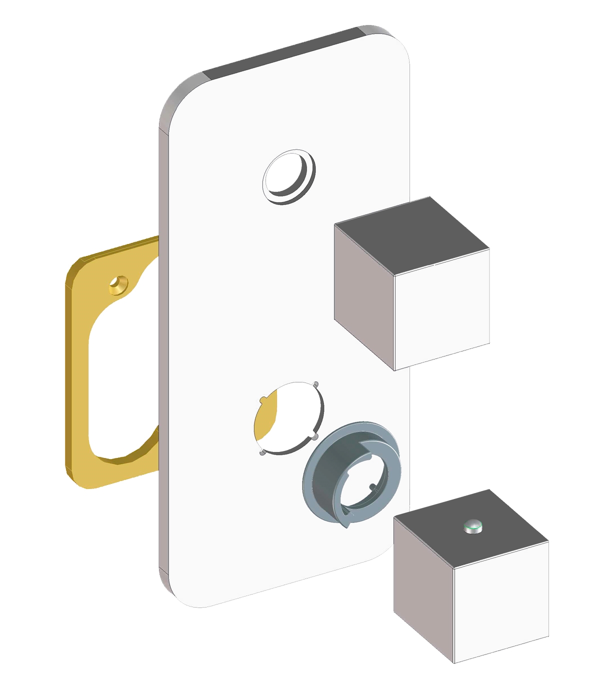 Z032202 + Z030204 000 Смеситель & запорный кран Cube - 1 Outlet LP BOSSINI  - Вид №2