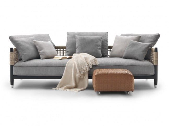 3-местный диван из ткани и соломенной ткани Flexform Parker ARCH-00095582