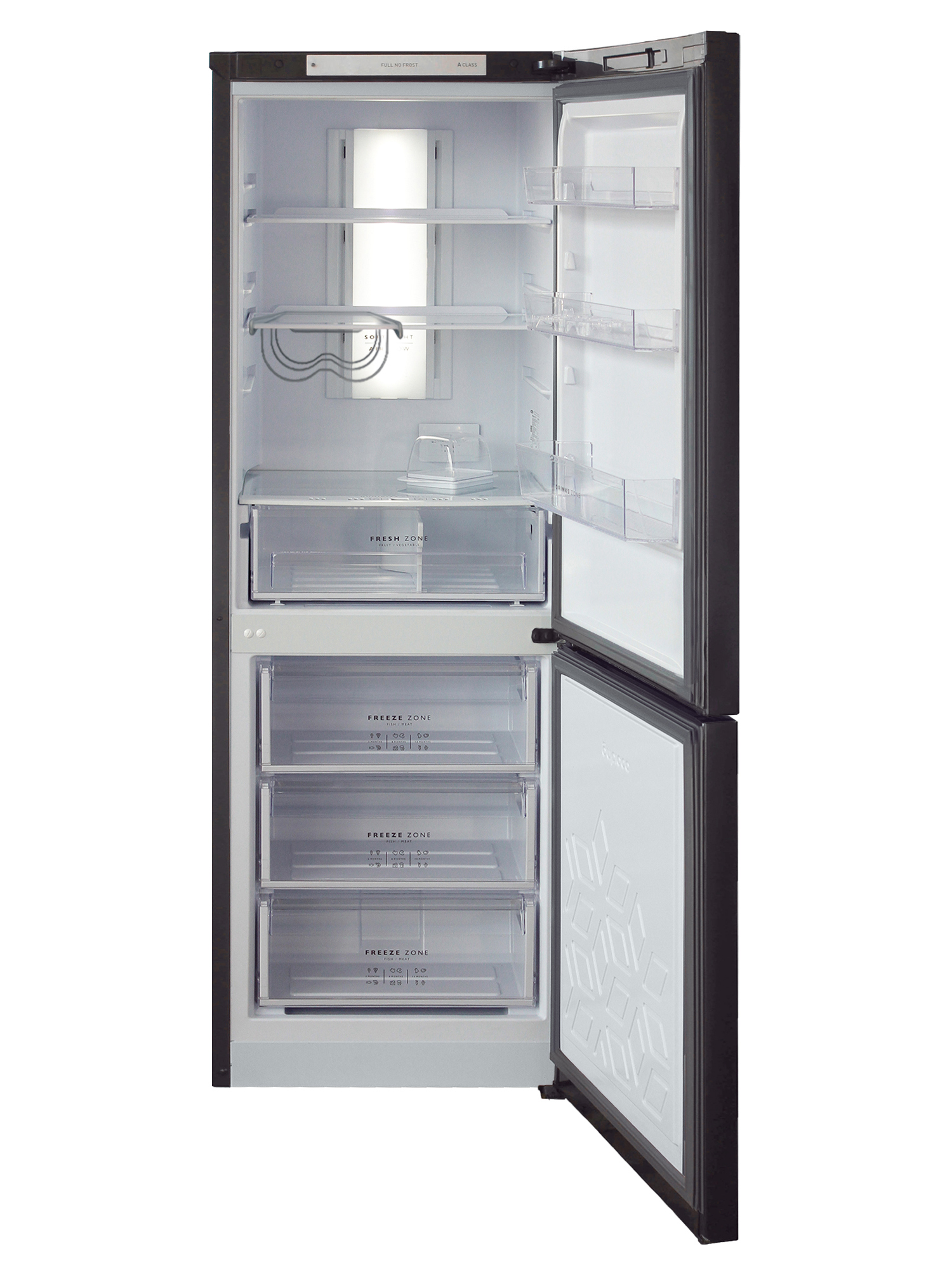 9055876 Холодильник с морозильником   Бирюса W920NF серый STDN-0098786 - Вид №1