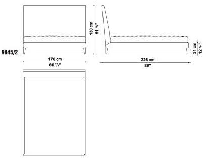 Maxalto Мягкая кровать со съемным чехлом из ткани с высоким изголовьем Demetra sun-id-1423256 - Вид №2