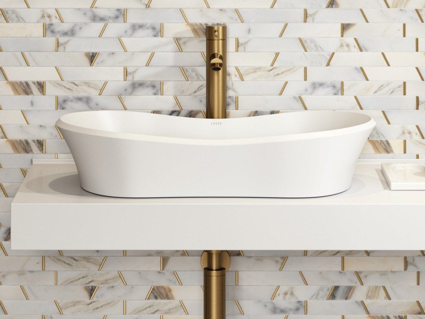 Умывальник с одной столешницей из смолы LUSSO Amalfi ARCH-00058107