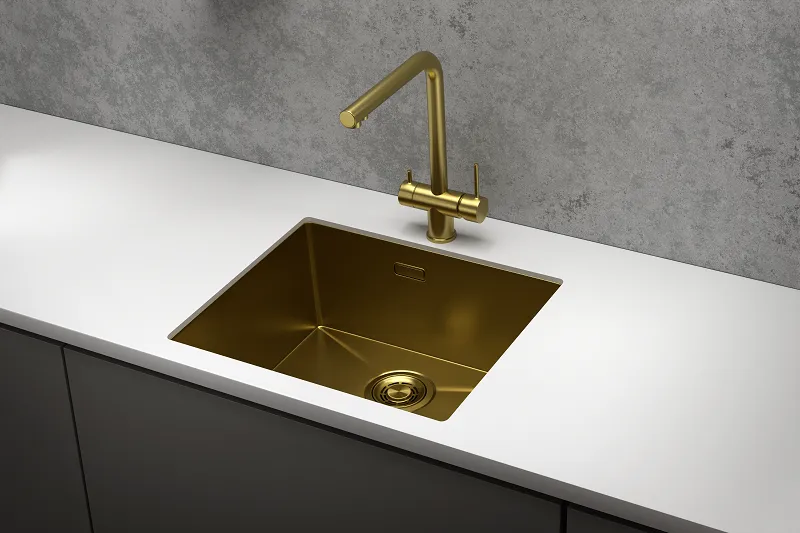5445U, ЗОЛОТО САТИН, стальная кухонная мойка GRANULA 5445U-ST316