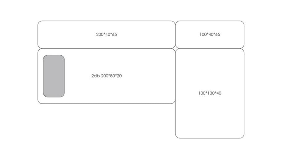 Тканевый диван с полуостровом HANNABI MODEL NO.03 HYBRID CURRY ARCH-00011002