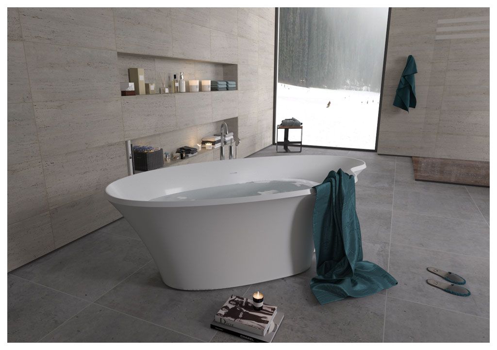 Ванна из искусственного камня Aquanet Desire V9-N 180x90, глянцевая V9N - Вид №3
