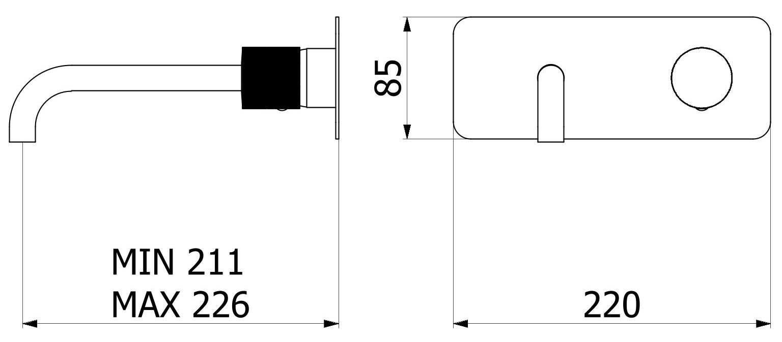 Настенный однорычажный смеситель для раковины с автоматическим сливом IB Gatsby ARCH-00087133 - Вид №12