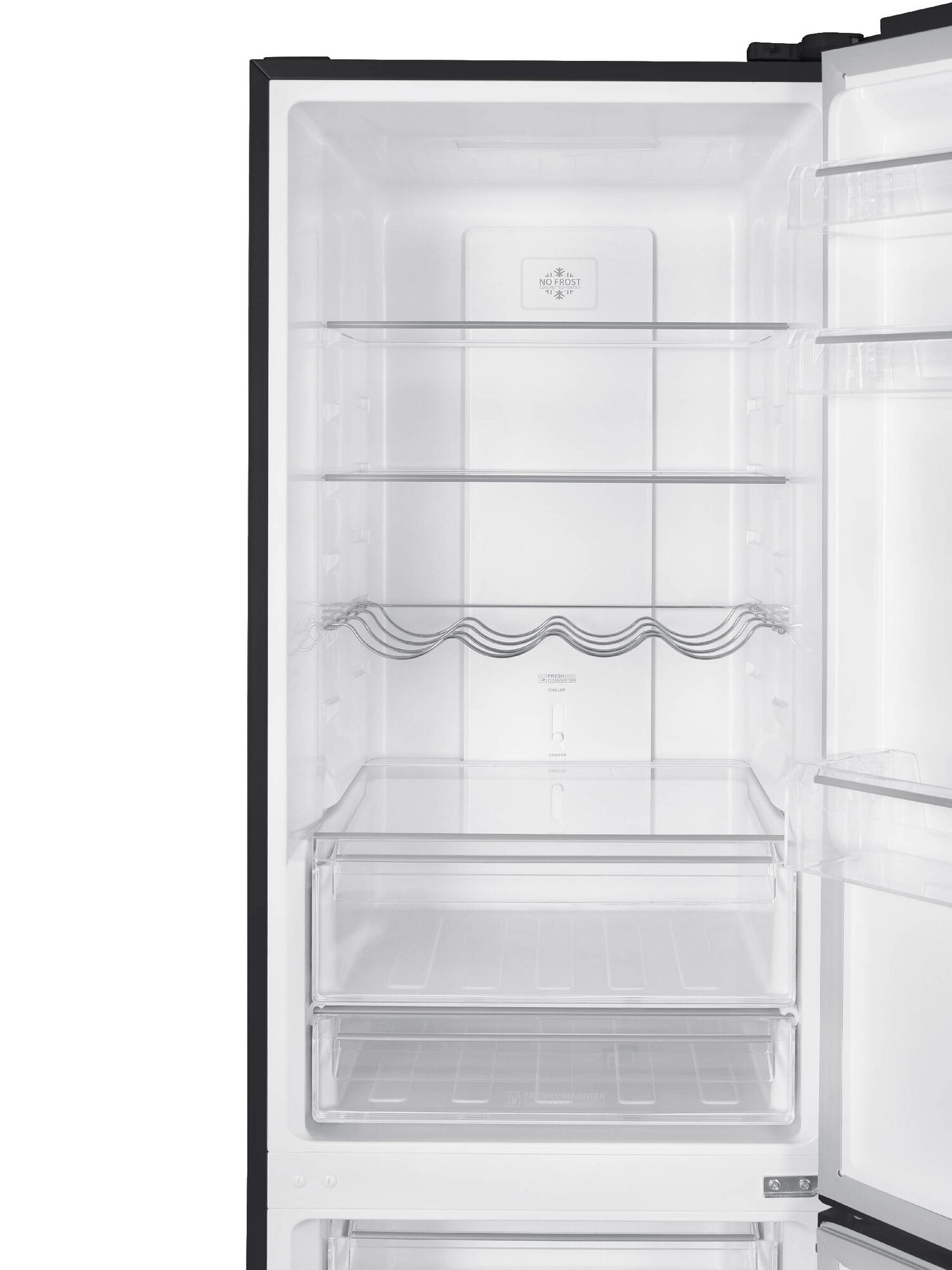 9158066 Холодильник с морозильником   Korting KNFC 62980 GN черный STDN-0126040 - Вид №4