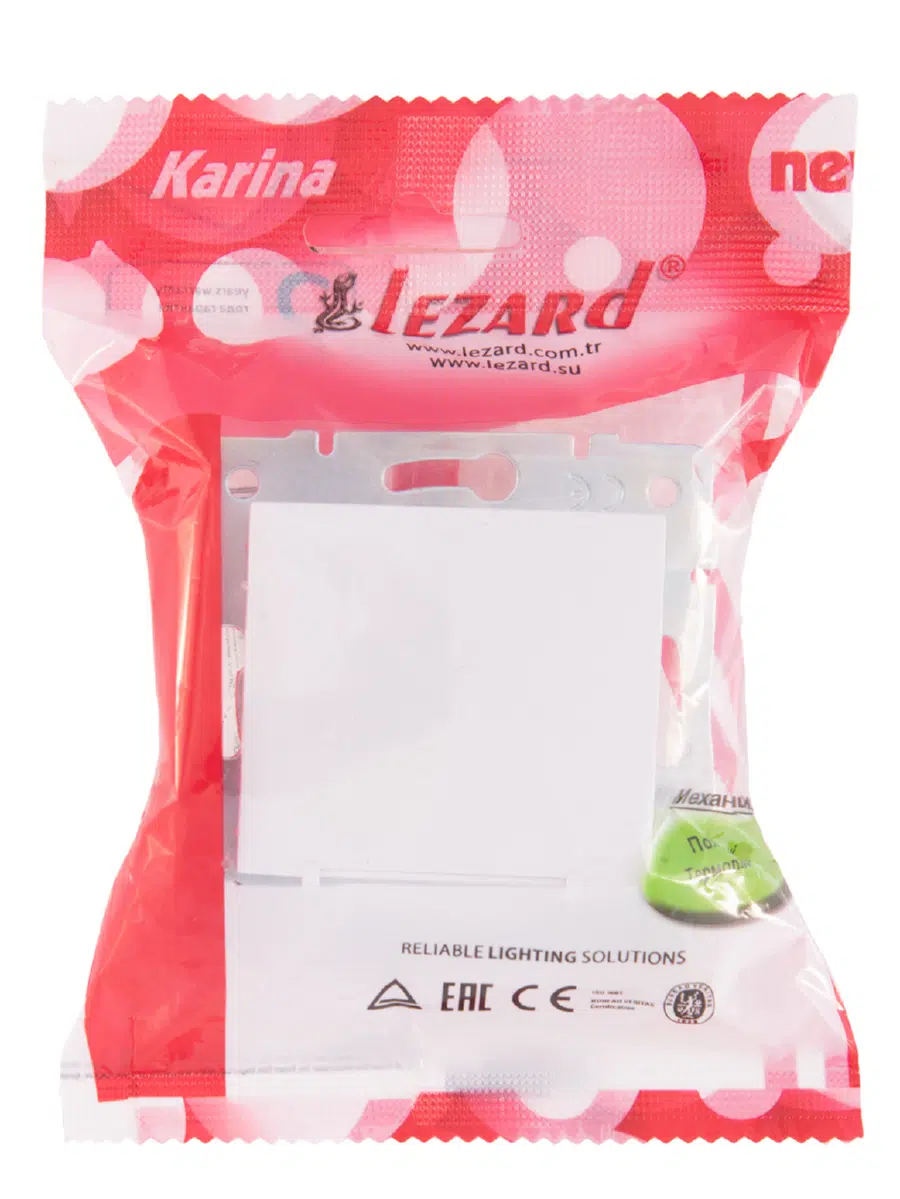 KARINA Розетка сз с крышкой белый LEZARD 707-0288-123В - Вид №9