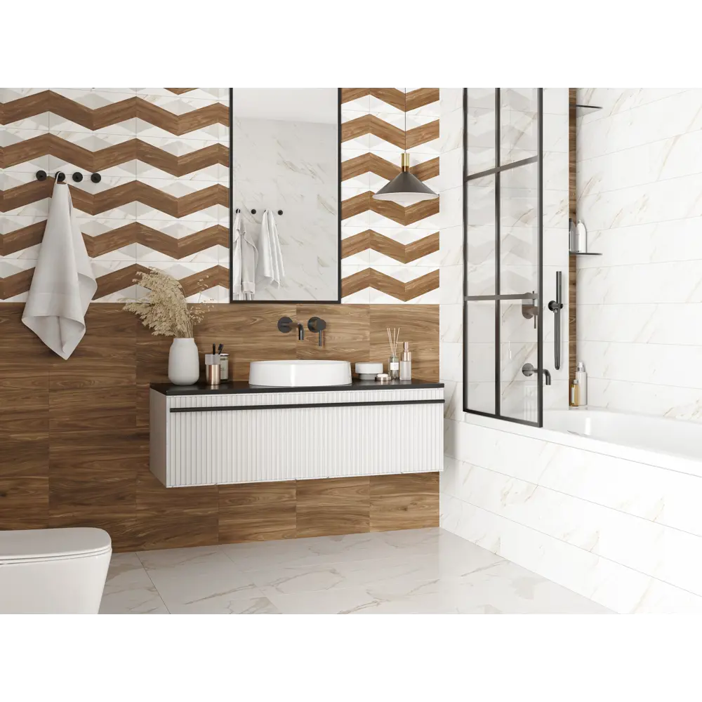 Плитка настенная Mersey Wooden A0554D14106 20x40 см 1.6 м² матовая цвет бежевый Santreyd STLM-2128109 - Вид №8